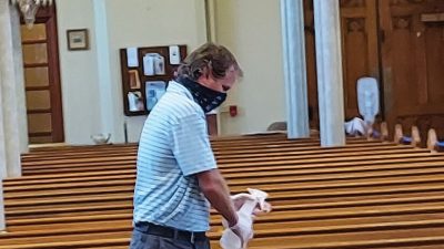 Parishioners Organize Church Cleaning