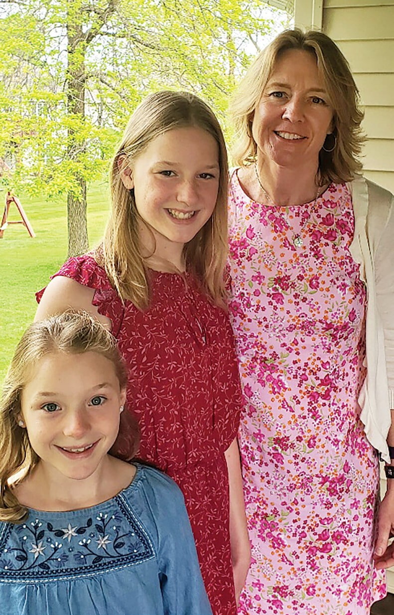 Lori Vranjes (right) with her daughters Allie (center) and Mia (left).