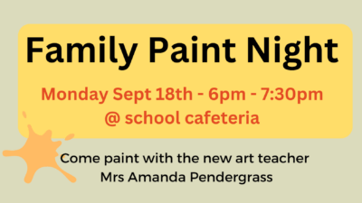 PTO Family Paint Night - Monday, September 18th, 6pm - St. Francis Solanus