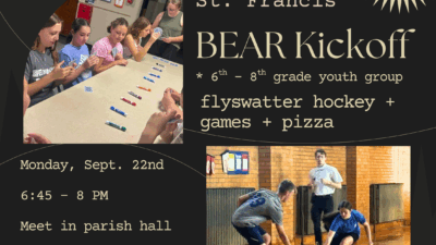 6th–8th Graders: BEAR Youth Group Kicks Off September 22nd! - St. Francis Solanus